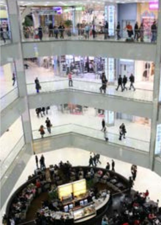 Shopping-Center-Atrium von oben
